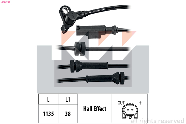 Snímač počtu otáčok kolesa KW